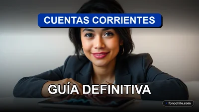 Guía completa sobre cuentas corrientes bancarias en Chile para el año 2026, mostrando una aplicación financiera moderna.
