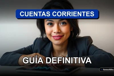 Guía completa sobre cuentas corrientes bancarias en Chile para el año 2026, mostrando una aplicación financiera moderna.