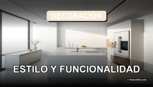 Una cocina moderna minimalista con electrodomésticos integrados e isla central, estilo 2026.