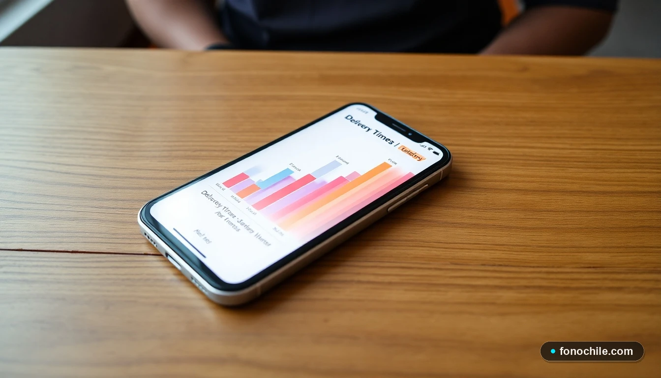 Gráfico abstracto de colores mostrando estadísticas de pedidos de comida rápida a domicilio en una aplicación móvil.