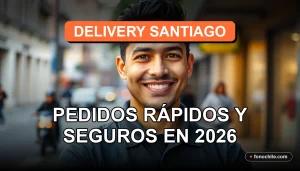 Un repartidor de Delivery Santiago sonríe con confianza, representando un servicio de entrega rápido y seguro en la ciudad.