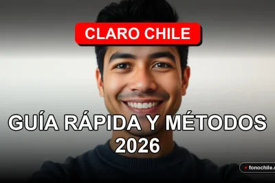 Hombre hispano sonriendo, representando el servicio al cliente de Claro Chile, en un fondo moderno y minimalista.