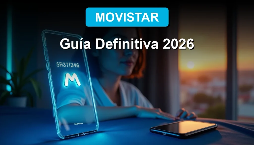 Una guía visual sobre cómo encontrar tu número de teléfono Movistar en 2026, mostrando tecnología moderna y conexión humana.