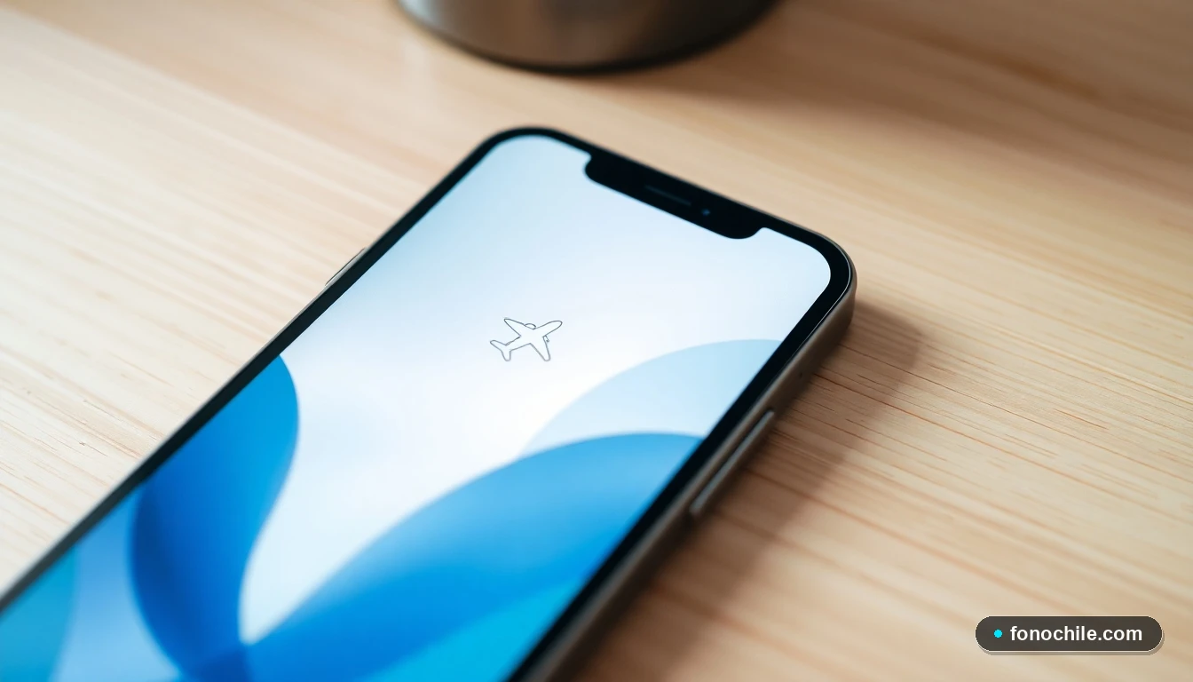 Teléfono inteligente mostrando una interfaz genérica, sobre un escritorio, representando el canal de contacto con el servicio al cliente de Despegar.