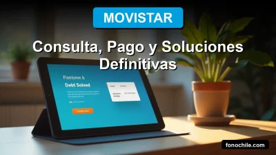 Hombre consultando sus deudas de telefonía Movistar en una tablet digital con soluciones claras para 2026.