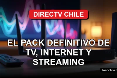 Un moderno router y un control remoto de DIRECTV descansan sobre una mesa de madera clara, con gráficos abstractos de colores brillando en una pantalla de fondo.