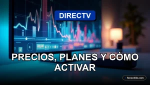 Servicio de streaming DIRECTV GO en Chile mostrando planes y precios en pantalla de TV moderna.
