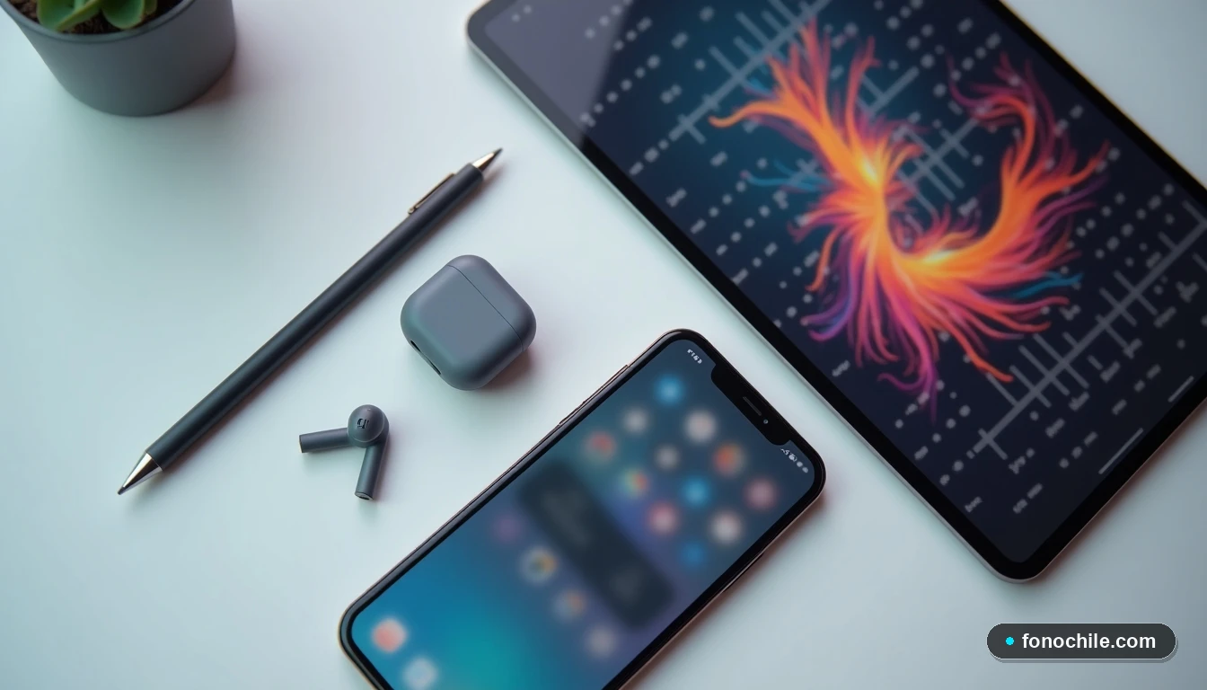 Dispositivos modernos como smartphone y tablet en mesa, listos para activar y gestionar el servicio de streaming DIRECTV GO.