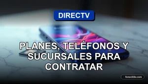 Planes de DIRECTV Santiago 2026 con teléfono inteligente mostrando gráficos abstractos