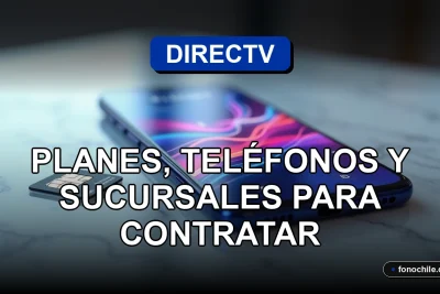 Planes de DIRECTV Santiago 2026 con teléfono inteligente mostrando gráficos abstractos