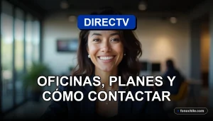 Oficinas modernas de atención al cliente de DIRECTV en Valdivia con un representante sonriente