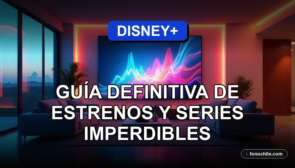 Guía de estrenos y series de Disney+ Chile 2026 en una pantalla de televisión moderna.