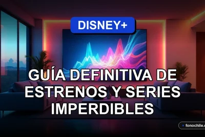 Guía de estrenos y series de Disney+ Chile 2026 en una pantalla de televisión moderna.