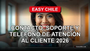 Una mujer latina sonriente, representando el servicio de atención al cliente de Easy Chile, en un entorno profesional y acogedor.
