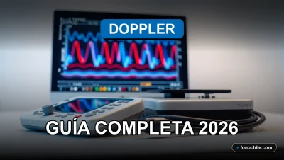 Ecografía Doppler en Chile: equipo médico moderno mostrando gráficos de ultrasonido en pantalla