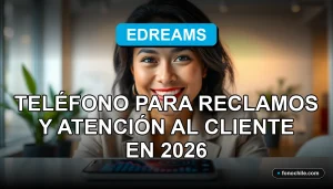 Una mujer hispana sonriente, representando al servicio de atención al cliente de eDreams, en un entorno profesional y acogedor.