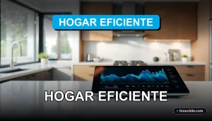 Un panel de control inteligente moderno con gráficos abstractos de colores en una cocina contemporánea minimalista.