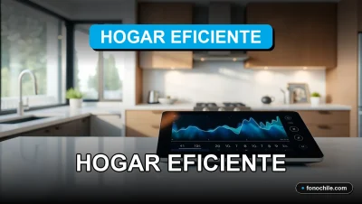 Un panel de control inteligente moderno con gráficos abstractos de colores en una cocina contemporánea minimalista.