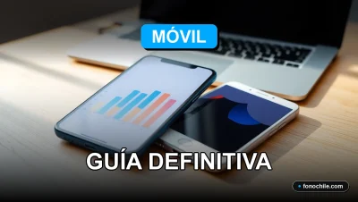 Guía para comparar y elegir el mejor plan de telefonía móvil en Chile en 2026 sobre una mesa de trabajo moderna.