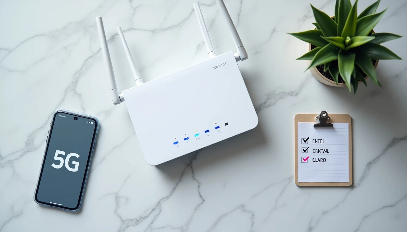 Comparativa visual entre tecnología de fibra óptica y red 5G para elegir entre Entel y Claro