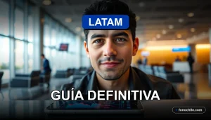 Pasajero consultando el estado de su equipaje perdido con LATAM Airlines en su dispositivo móvil.