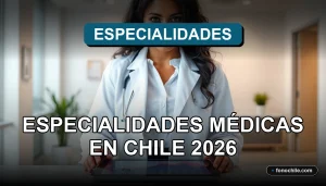Especialidades médicas en Chile 2026, doctora revisando gráficos médicos en una tablet