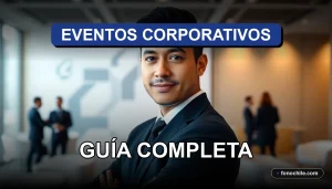 Guía completa para la planificación de eventos corporativos en Chile para el año 2026, mostrando una reunión de negocios moderna.