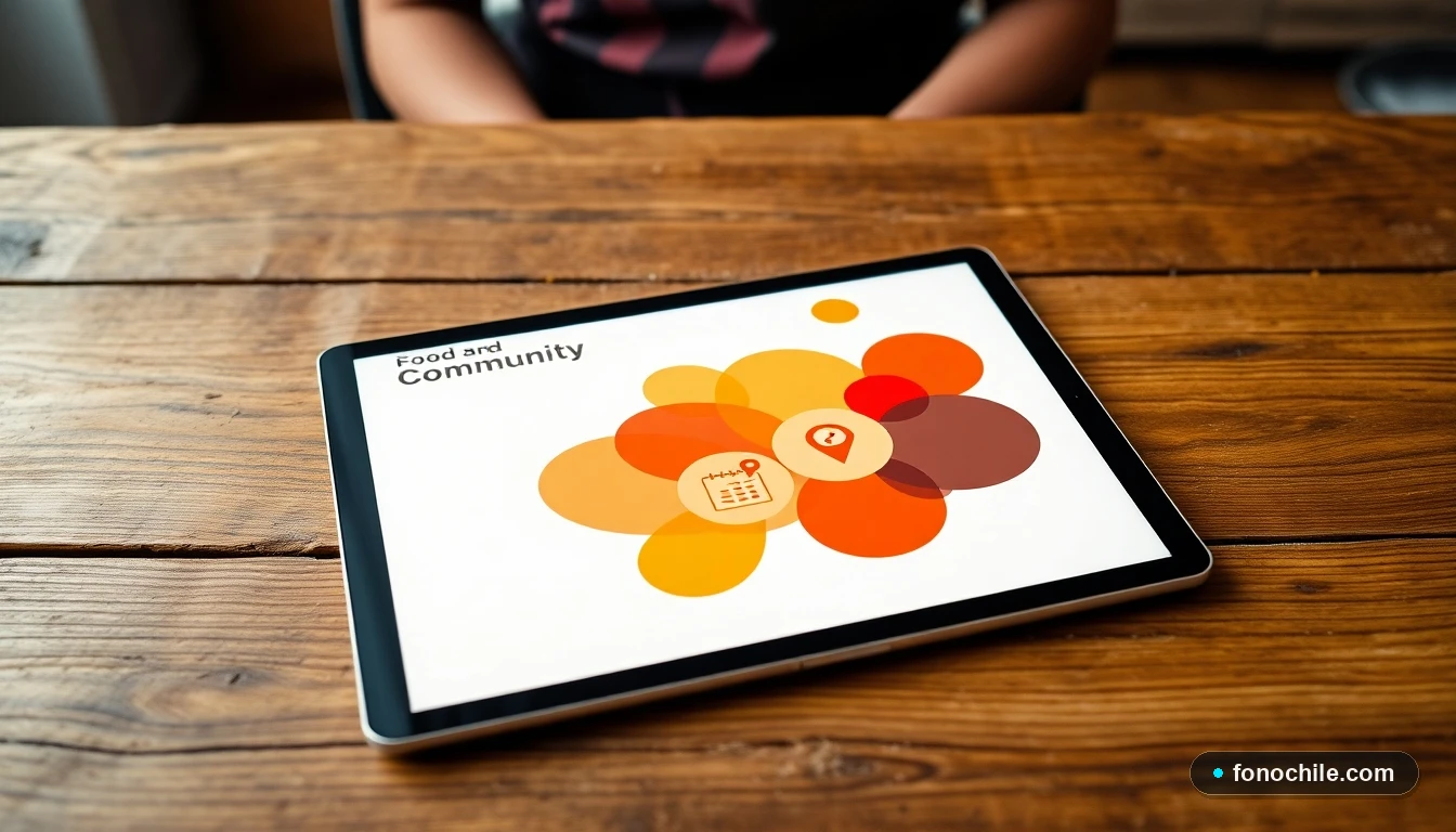 Infografía colorida sobre calendario de eventos gastronómicos y ferias de comida en la Región de O'Higgins