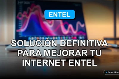 Extensor WiFi 2026 de Entel en una mesa de oficina moderna, mostrando conexión estable y gráficos de red abstractos en pantallas.