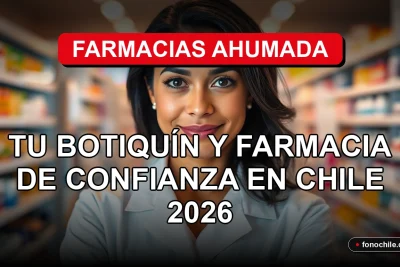 Modern pharmacy interior with a person in a white coat, representing trusted health service in Chile.