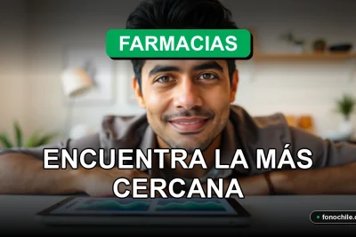 Una persona consulta un mapa digital de farmacias de turno en Santiago en su dispositivo móvil.
