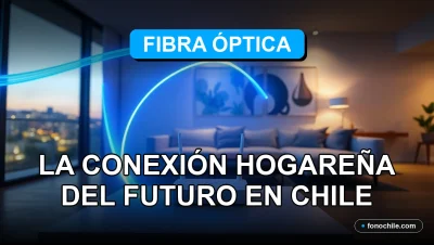 Instalación de fibra óptica moderna en un hogar chileno con conexión wifi de alta velocidad.
