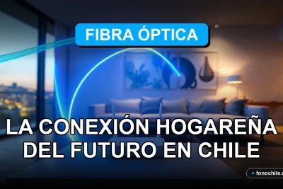 Instalación de fibra óptica moderna en un hogar chileno con conexión wifi de alta velocidad.