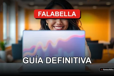 Cliente sonriente revisando opciones de financiamiento tecnológico 2026 en Falabella desde su computador portátil.