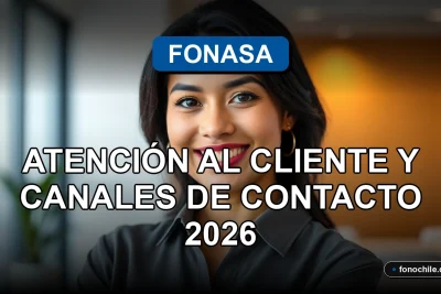 Una mujer latina sonriente, representando al servicio de atención al cliente de Fonasa, en un entorno profesional y moderno.
