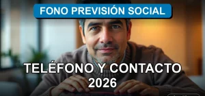 Persona consultando el teléfono de contacto de Fono Previsión Social para pensiones y beneficios sociales