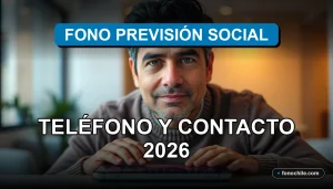 Persona consultando el teléfono de contacto de Fono Previsión Social para pensiones y beneficios sociales
