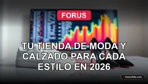 Una elegante composición de moda minimalista que muestra zapatos de tacón y tenis modernos sobre una mesa de mármol, con gráficos abstractos de colores en una pantalla de fondo.