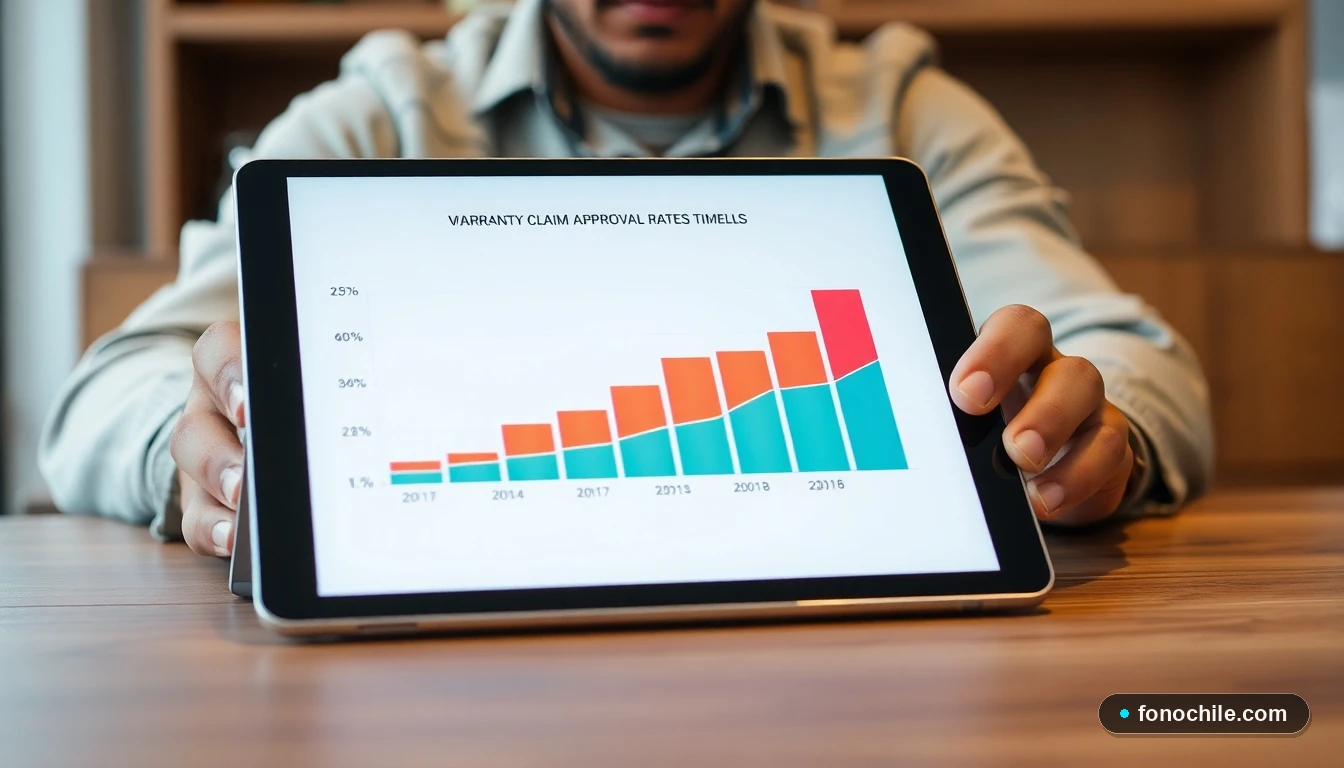 Gráfico abstracto de colores mostrando la eficiencia en la gestión de garantías postventa en el retail chileno.