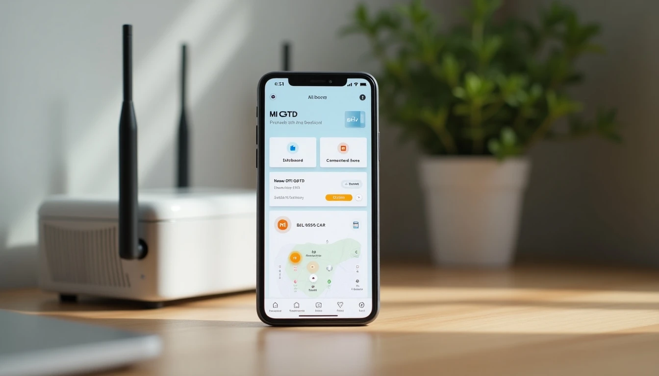 Interfaz de la aplicación Mi GTD mostrando el control de servicios en un smartphone