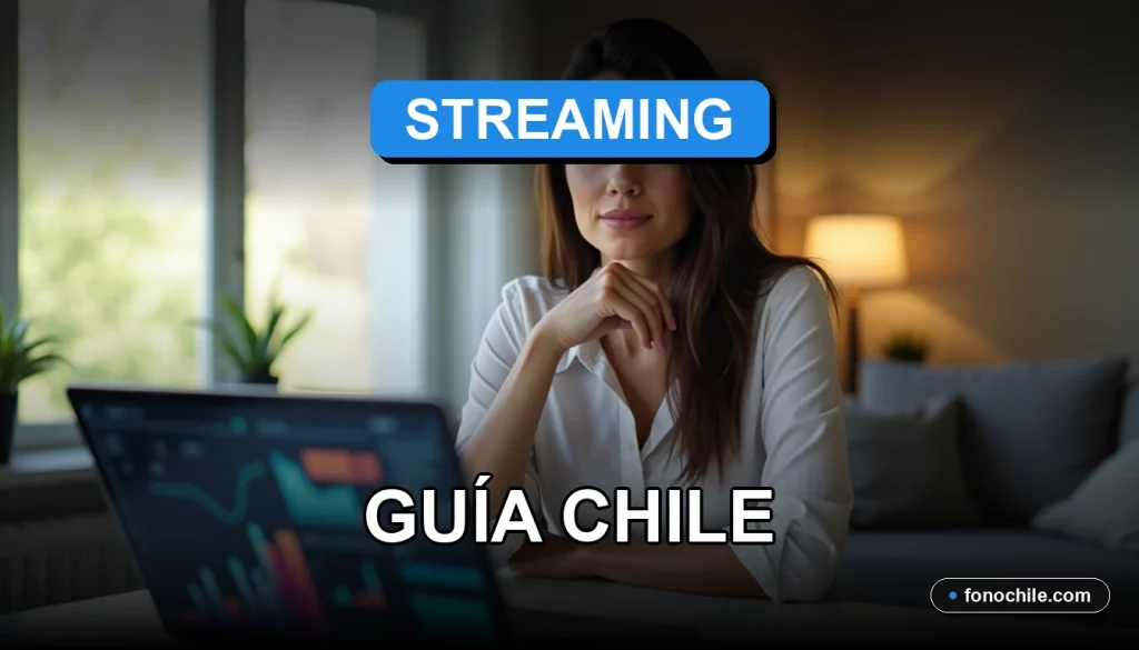 Guía de gestión de perfiles de streaming en Chile con gráficos abstractos en pantallas.