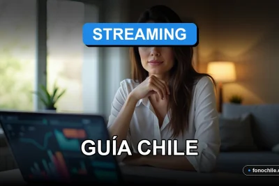 Guía de gestión de perfiles de streaming en Chile con gráficos abstractos en pantallas.