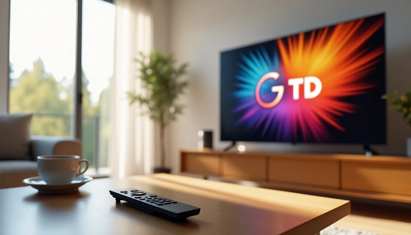 Guía definitiva de GTD TV 2026 - Smart TV con interfaz moderna en sala contemporánea