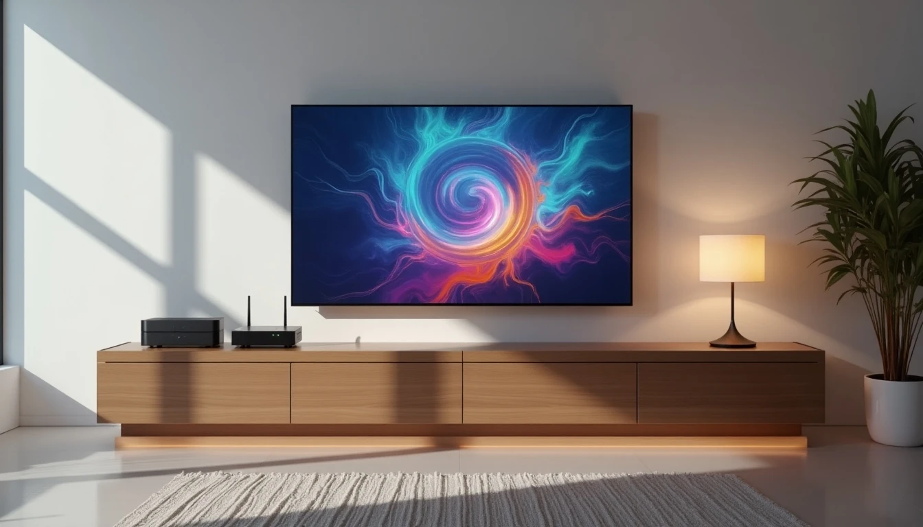 Configuración moderna de televisión por internet y streaming en una sala chilena 2026