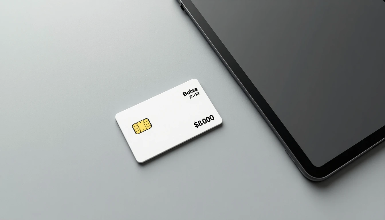 SIM Card Entel y tablet mostrando bolsa de datos prepago 2026