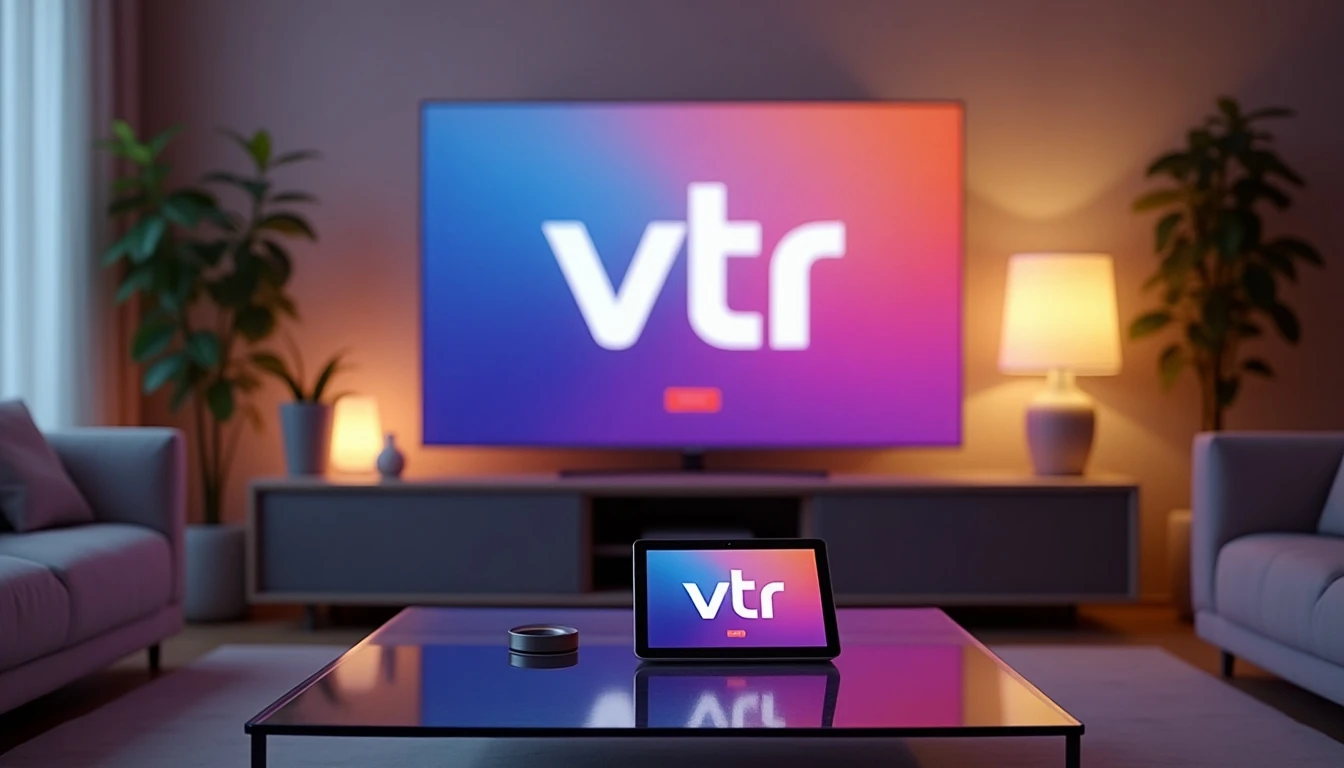 Configuración moderna para ver VTR Play en Smart TV y tablet en el living