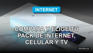 Comparativa visual de servicios de internet, telefonía móvil y televisión en 2026 sobre una mesa moderna.