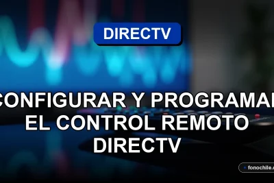 Configuración del control remoto DIRECTV en una mesa moderna con gráficos abstractos en pantalla.