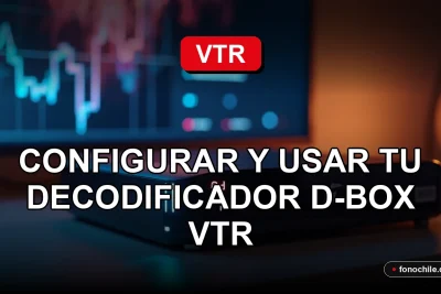 Decodificador d-BOX VTR moderno sobre una mesa de madera, mostrando gráficos abstractos en su pantalla.
