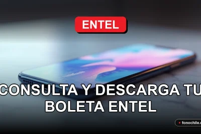 Guía para consultar y descargar la boleta de Entel en 2026, mostrando un teléfono inteligente moderno en una mesa.